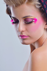 Image showing Beautiful Woman with  Luxury Makeup