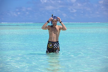 Image showing young guy with diving mask