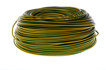 Image showing yellow and green cable reel