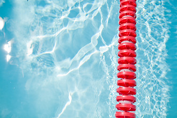 Image showing Swimming pool and lane rope