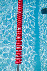 Image showing Swimming pool and lane rope