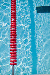 Image showing Swimming pool and lane rope