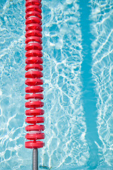 Image showing Swimming pool and lane rope