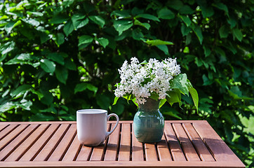 Image showing Bouquet of white lilac