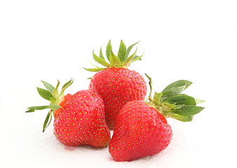 Image showing Three strawberries 