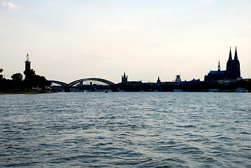 Image showing Cologne cityscape in silhouette