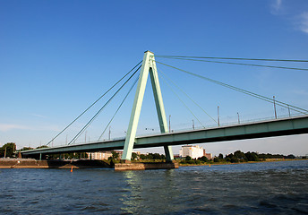 Image showing Severinsbruecke spans the Rhine in Cologne