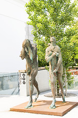 Image showing sculpture statues Adam and Eve banished from paradise on The But