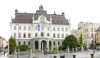 Image showing University of Ljubljana main building in Congress Square Sloveni