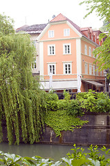 Image showing medieval architecture Ljubljanica River Ljubljana Slovenia Europ