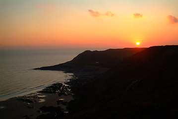 Image showing sunset at coast