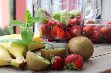 Image showing Fresh vivid smoothie ingredients