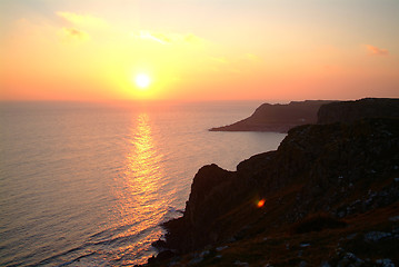 Image showing sunset at coast