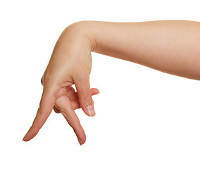 Image showing fingers of a woman's hand on a white background