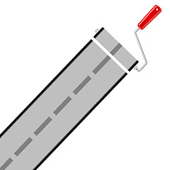 Image showing Road and paint roller