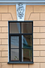 Image showing A window with a bas-relief.