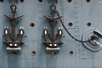 Image showing Anchors on the cruiser Aurora.