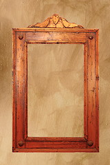 Image showing ancient wooden frame on the wall