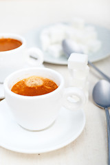 Image showing Italian espresso coffee and sugar cubes