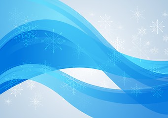 Image showing Blue wavy Christmas background. Vector