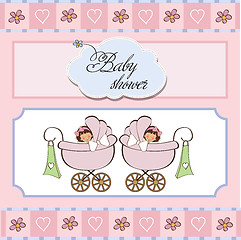 Image showing baby twins shower card