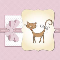 Image showing new baby shower card with cat