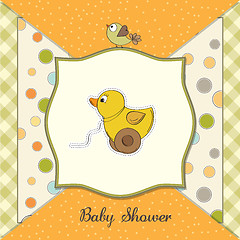 Image showing baby shower card with duck toy