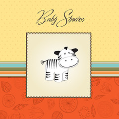 Image showing cute baby shower card with zebra