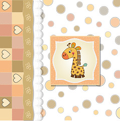 Image showing new baby announcement card with giraffe