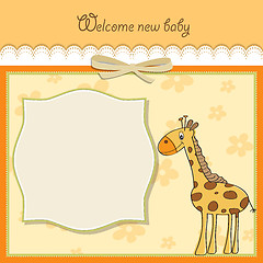 Image showing new baby announcement card with giraffe