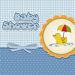 Image showing baby shower card with duck toy