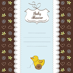 Image showing welcome card with duck toy