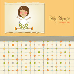 Image showing new baby girl announcement card