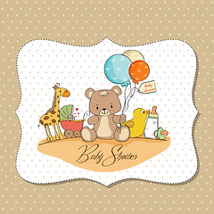 Image showing baby shower card with toys