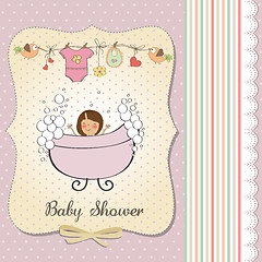 Image showing romantic baby girl shower card