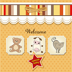 Image showing baby shower card with toys