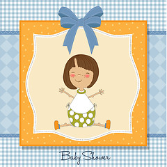 Image showing new baby girl announcement card