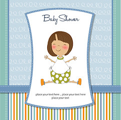 Image showing new baby girl announcement card