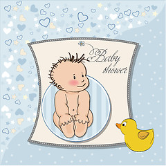 Image showing baby boy shower card