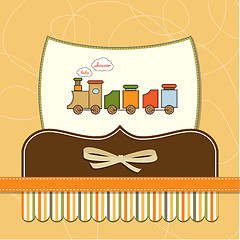 Image showing baby  shower card with toy train