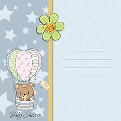 Image showing new baby boy announcement card