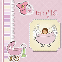 Image showing romantic baby girl shower card