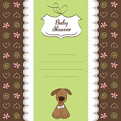 Image showing romantic baby shower card with dog