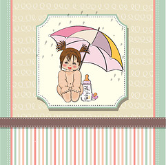 Image showing baby girl shower card