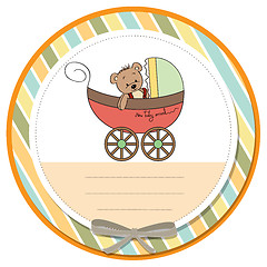 Image showing funny teddy bear in stroller