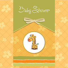 Image showing new baby announcement card with giraffe