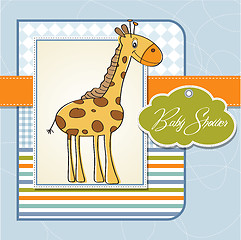 Image showing new baby announcement card with giraffe