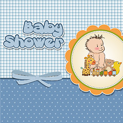 Image showing baby boy shower card