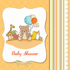 Image showing baby shower card with toys