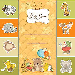 Image showing baby shower card with toys